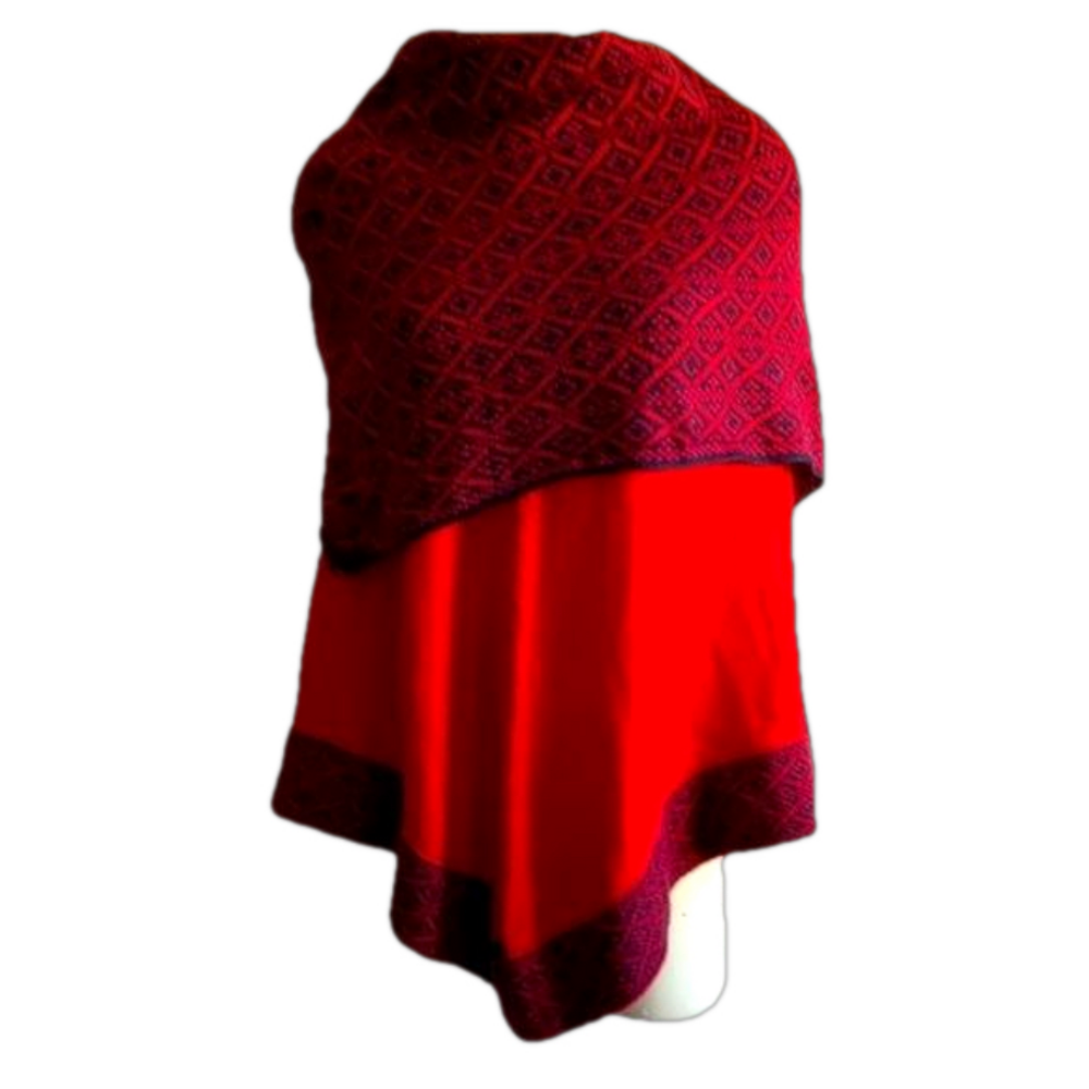 ALPACA Peru Poncho alpaperu by CREACIONES red/black